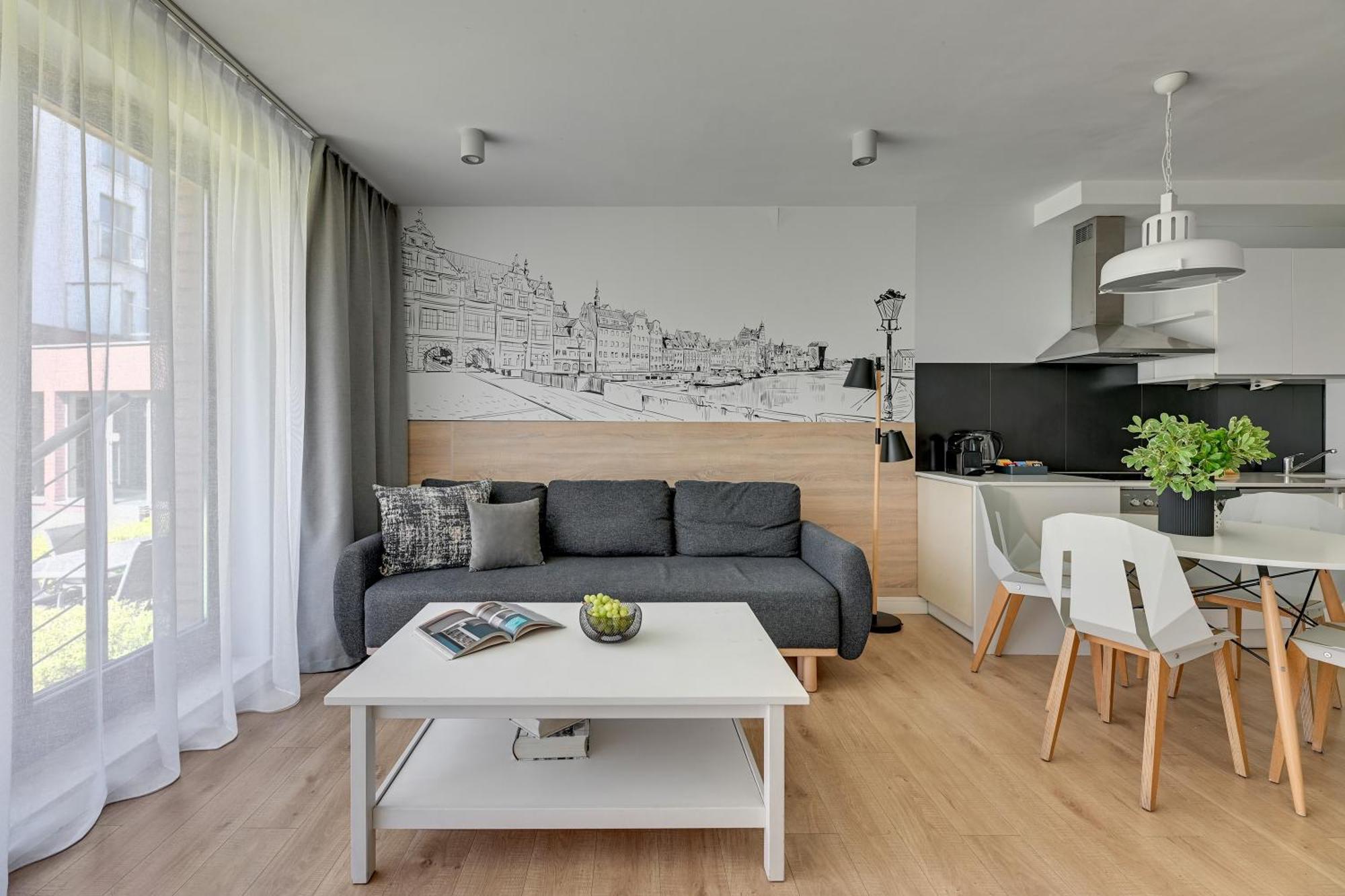 Waterlane Riverside - Spa, Pool, Gym & Parking By Downtown Apartments グダニスク 部屋 写真